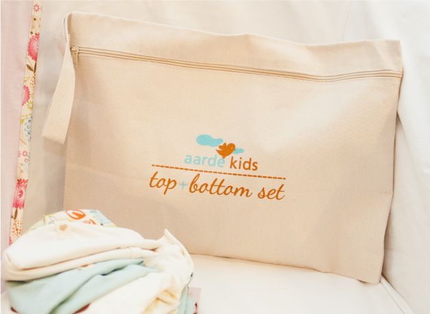 Bamboo Top and Bottom Set - Rosewater Colour/ Rhino Graphic